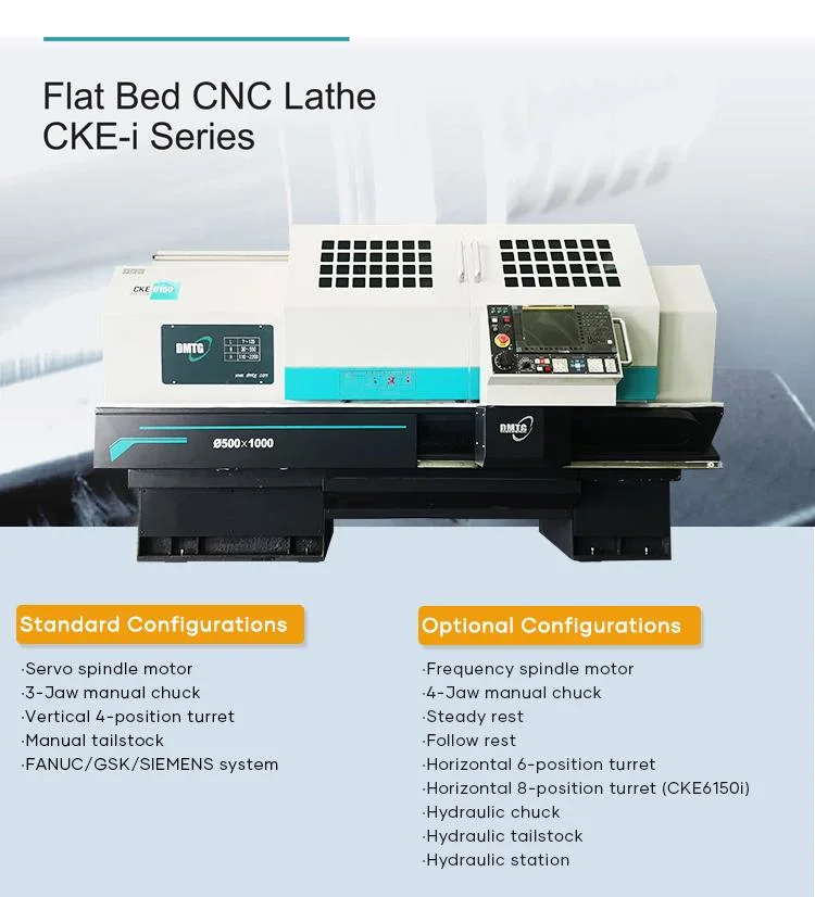 Dmtg Cke6150z Horizontal Small Flat Bed Metal Turning Bench Lathe Machine Center Slant Bed CNC Lathe